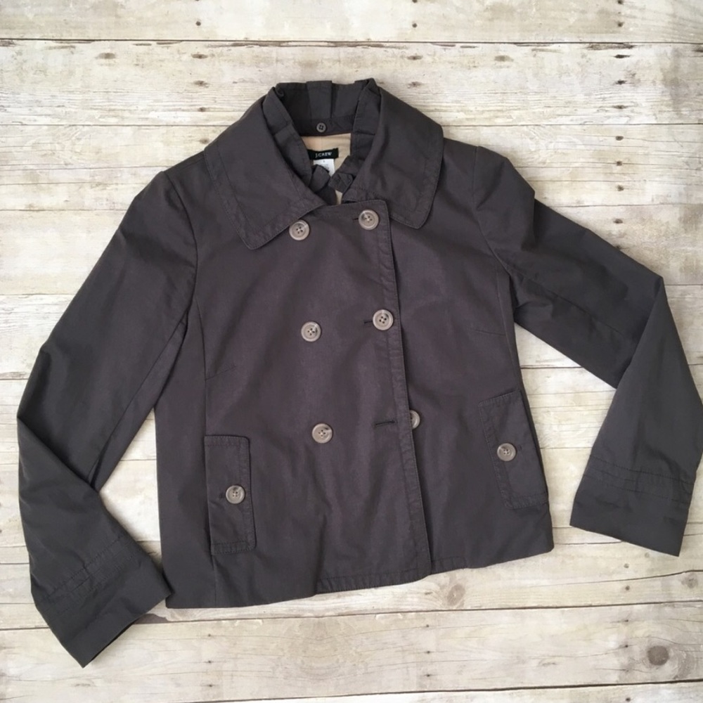J. Crew Trench Coat Ruffle Collar